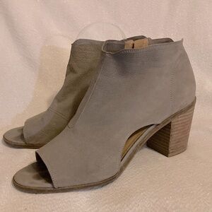 Lucky Brand Gray Leather Boots Size 11 LUCKY BRAND gray Kasima peep toe booties